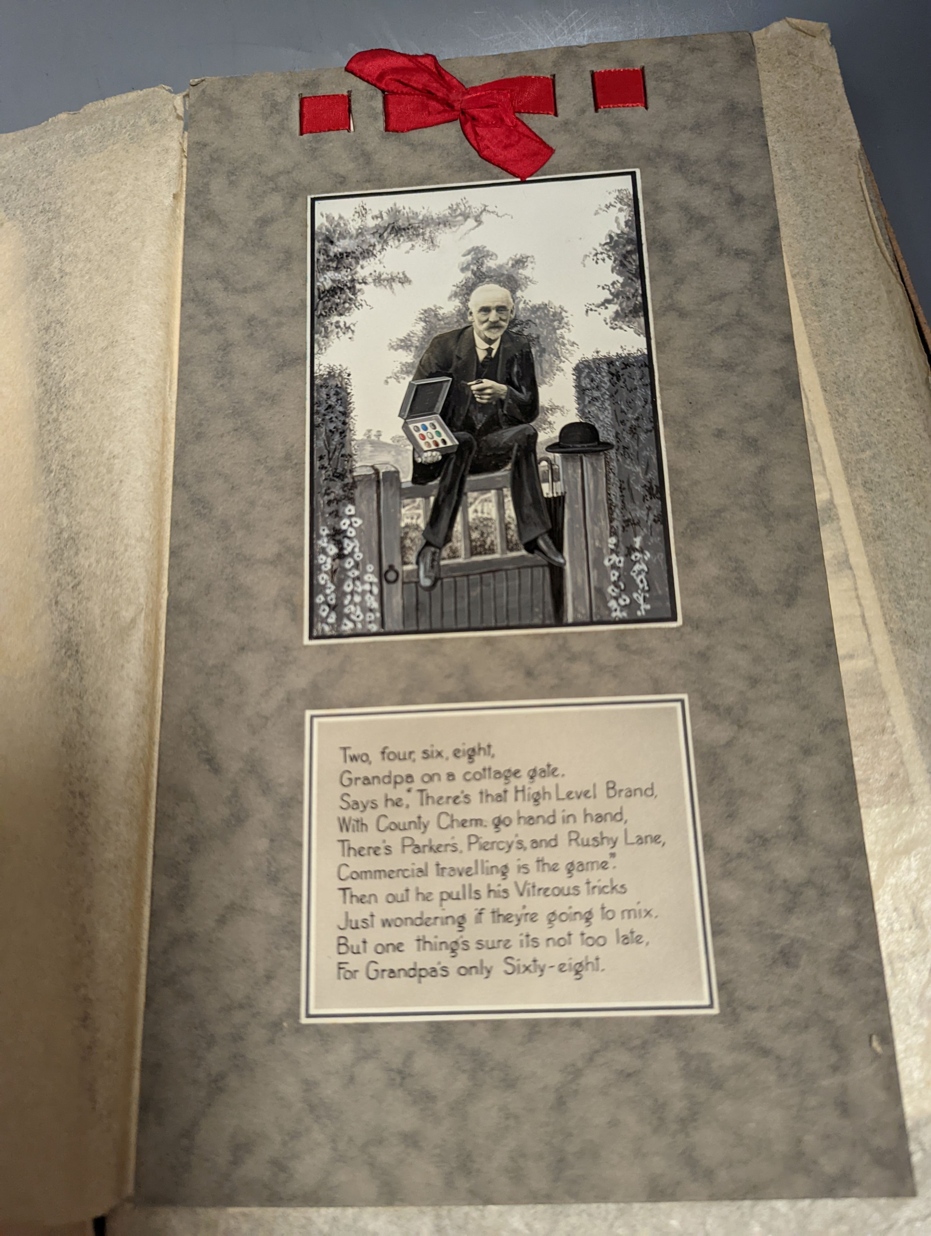 An interesting collection of illustrated birthday messages, 1920's onwards, executed by a grandson for his artist grandfather